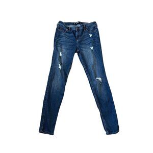 Hollister Co. Womens Mid-Rise Super Skinny‎ Jeans Size 9R Distressed Blue